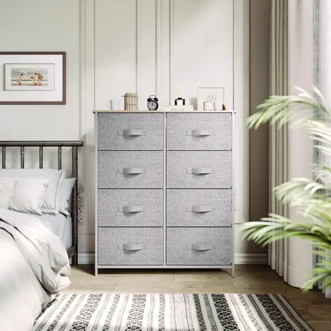 YITAHOME 8 Drawer Dresser for Bedroom, Fabric Dressers & Chests of Drawers, Black Dresser for Storage ,Organizer Unit Storage Tower for Bedroom, Living Room, Hallway & Closet,Girls, Bedroom Furniture, Storage Cabinet, Storage Shelf