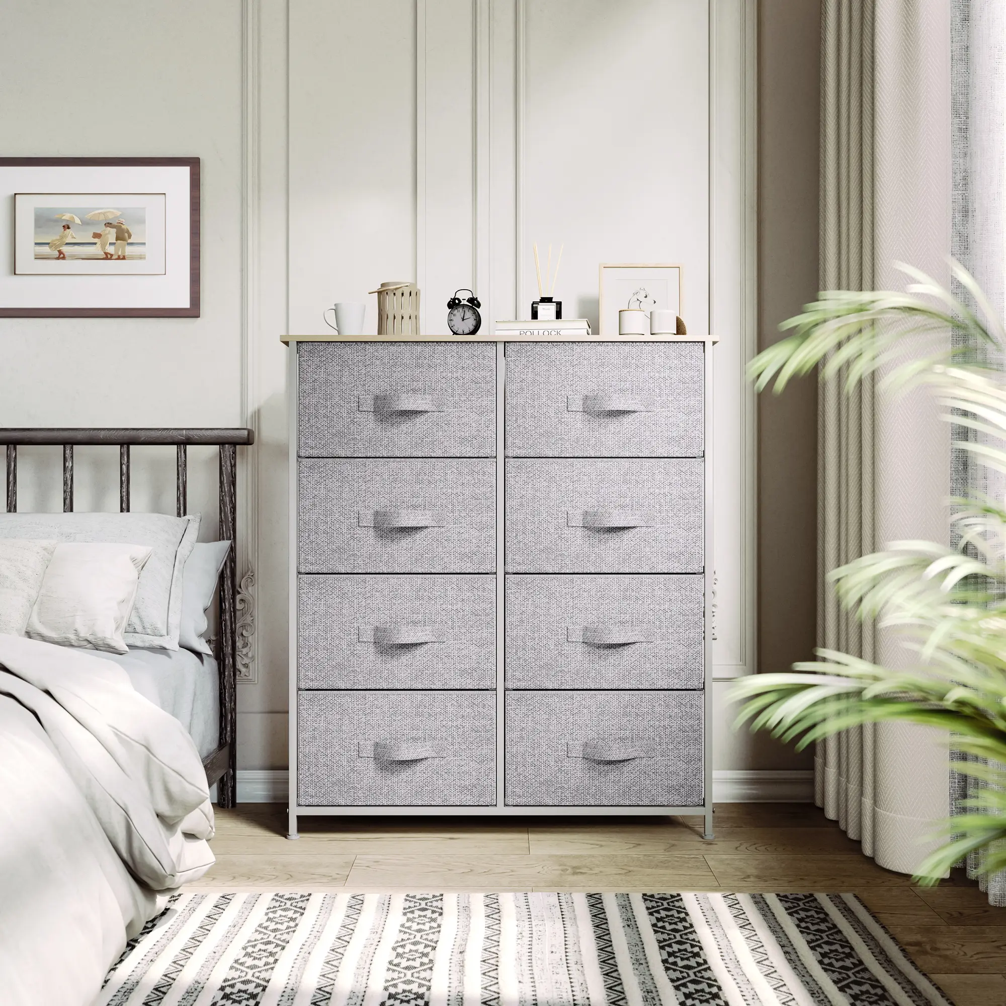 Yitahome 8 Drawer Dresser for Bedroom, Fabric Tall Dressers, Black Dresser for Storage,Organizer Unit Storage Tower for Bedroom, Living Room, Hallway