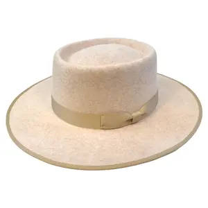 Jeanne Simmons - Oatmeal Felt Gambler Hat