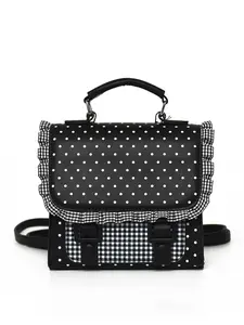 Polka Dot Plaid Mini Fashion Backpack, Sweet Style Unique Design Shoulder Bag, Versatile Crossbody Handbag, Retro College Wind Small Backpack