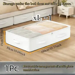 1 Large Storage Organizer Box, Clothes Storage Box, Upgraded Sturdier Nylon Multi-Layer Clothing Storage Box with Transparent Window, Space-Saving Vertical Organization, Modern Design, Suitable for Wardrobe, Under Bed, Travel