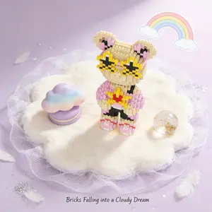 Holiday Bear 3D Puzzle Building Blocks Decoration, Bookshelf Home Office Cabinet Decor, Party Living Room TV Stand Display Gift