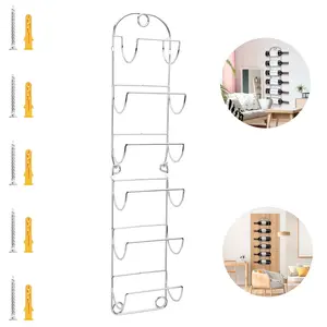 KUAOOAUKMetal wall-mounted towel rack for bathroom - 6Wall-mounted multifunctional roll towel storage rack,6Metal wine storage rack