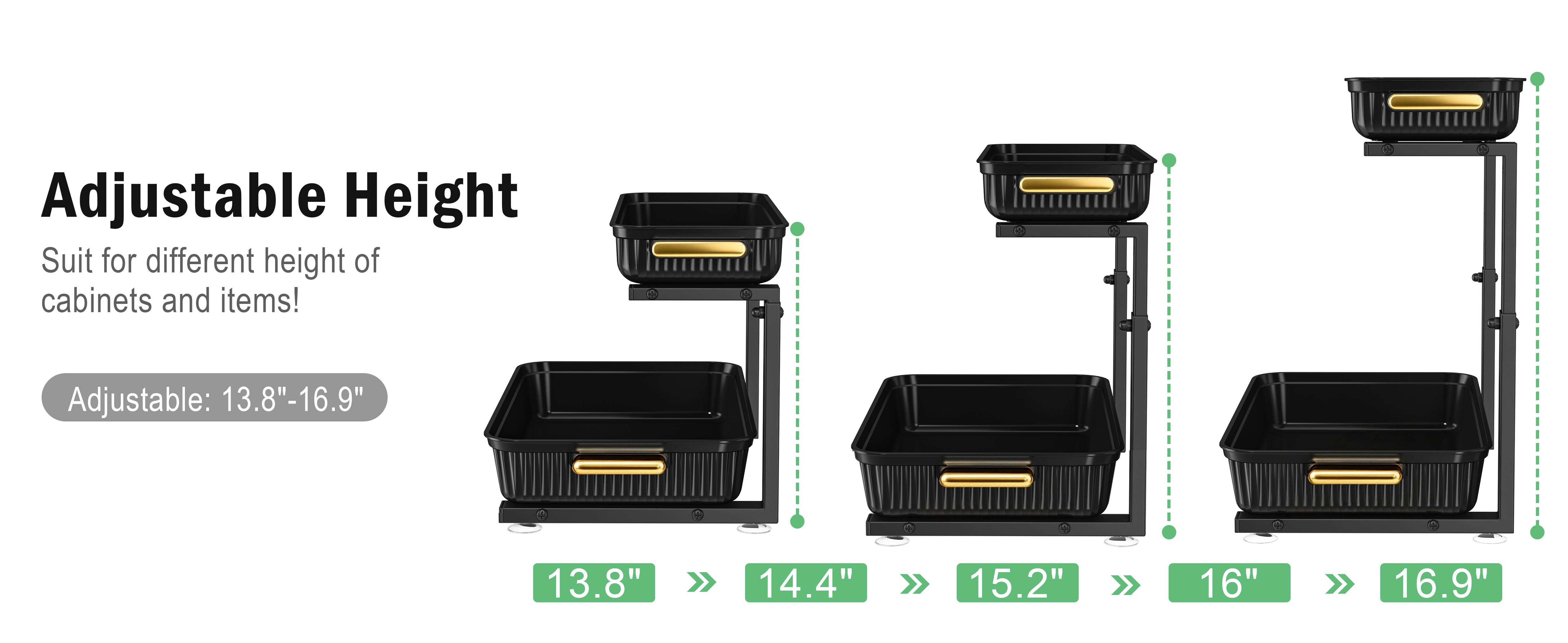 2‑Pack Ultimate Under‑Sink Storage Organizer Maximize Space & Declutter Your Kitchen | Black & Clear
