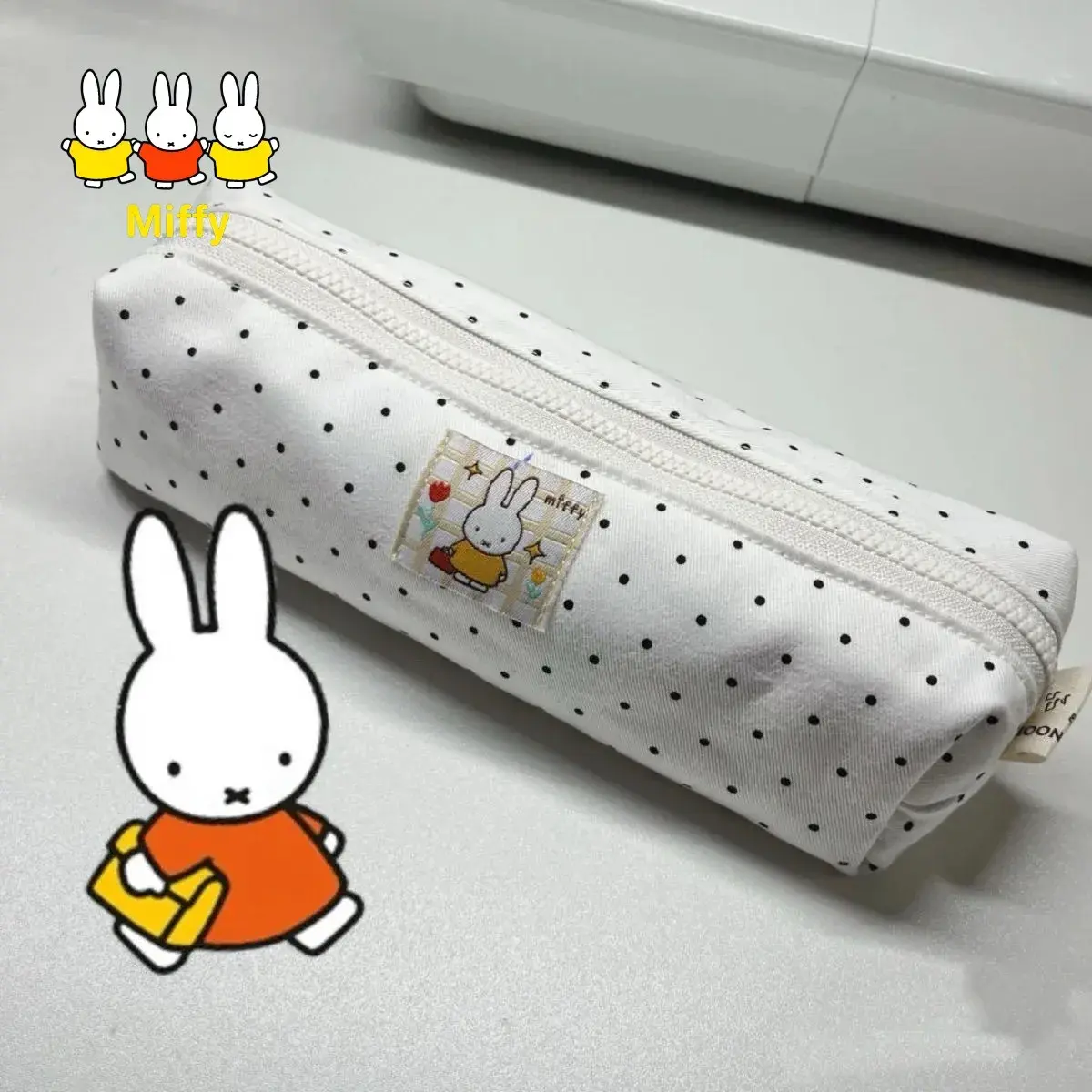 Kawaii Anime Miffy Rabbit Pen Case Cute Cartoon Girl Heart Large-capacity Student Stationery Simple and Portable Storage Bag