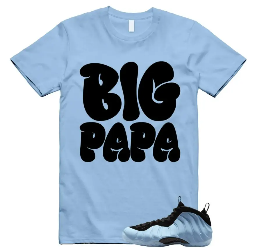 Foamposite Psychic Blue Black Air One T Shirt Match PAPA MAMA, Foamposite Psychic Blue Outfit, Trending Shirts, Top T-Shirt