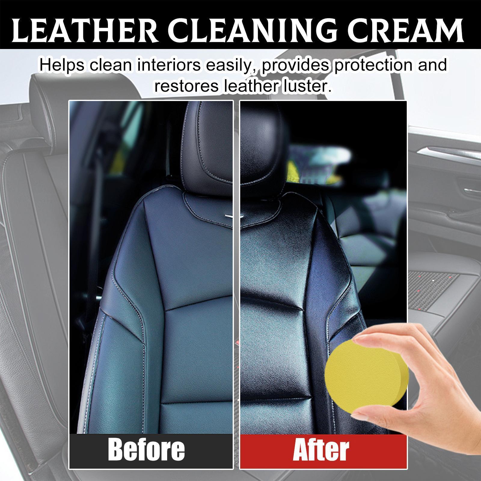 Car Leather Cleaning Cream, Multifunctional Car Leather Care Cream, Suitable for Car Seat, Leather Bag, Handbag, Clothes, Shoes