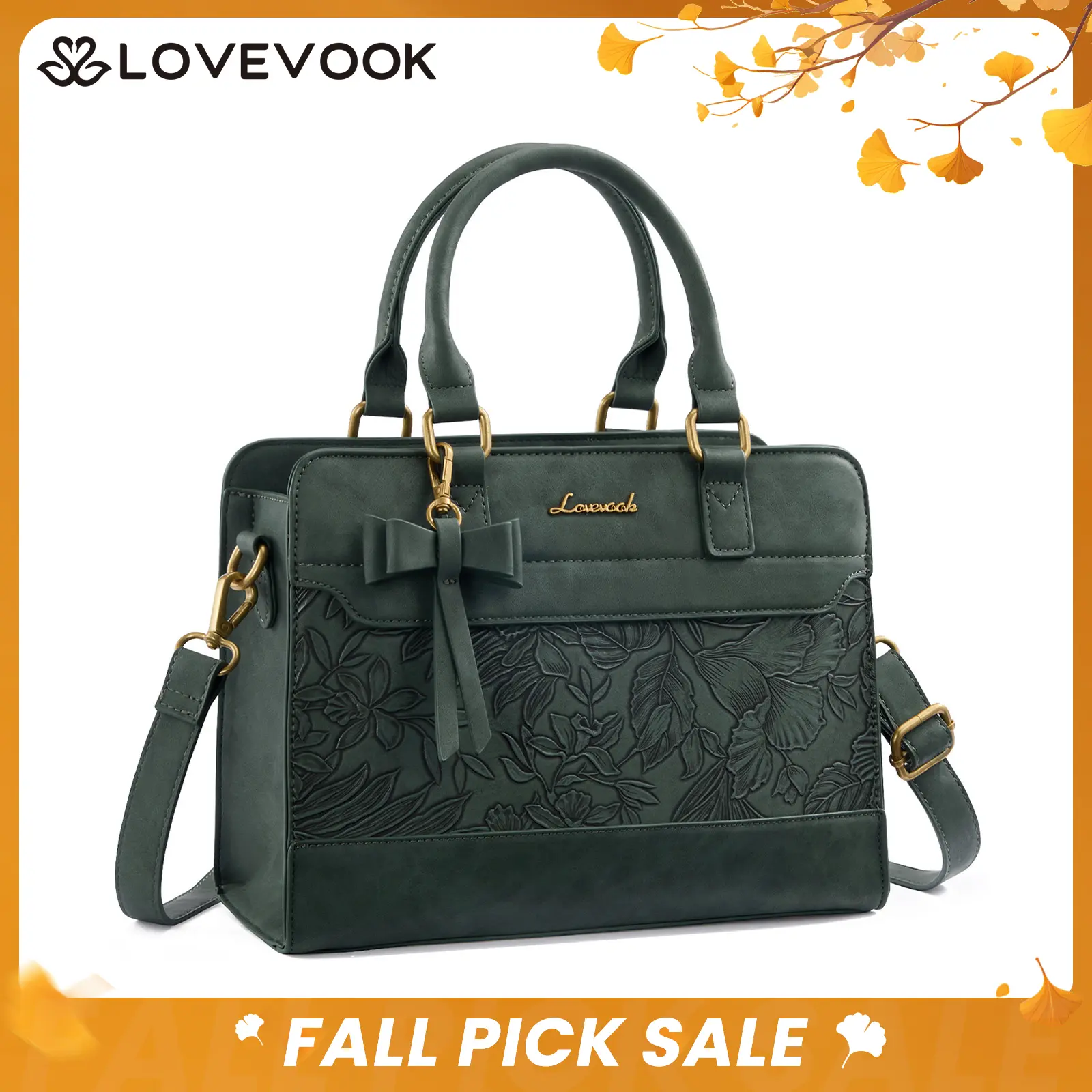 LOVEVOOK 11.5inch Small Handbag for Women, PU Leather Tote Bag, Bow-decorated Wallets, with Adjustable and Detachable Shoulder Straps, Satchel Shoulder Crossbody with Zipper,Perfect Gift Choice