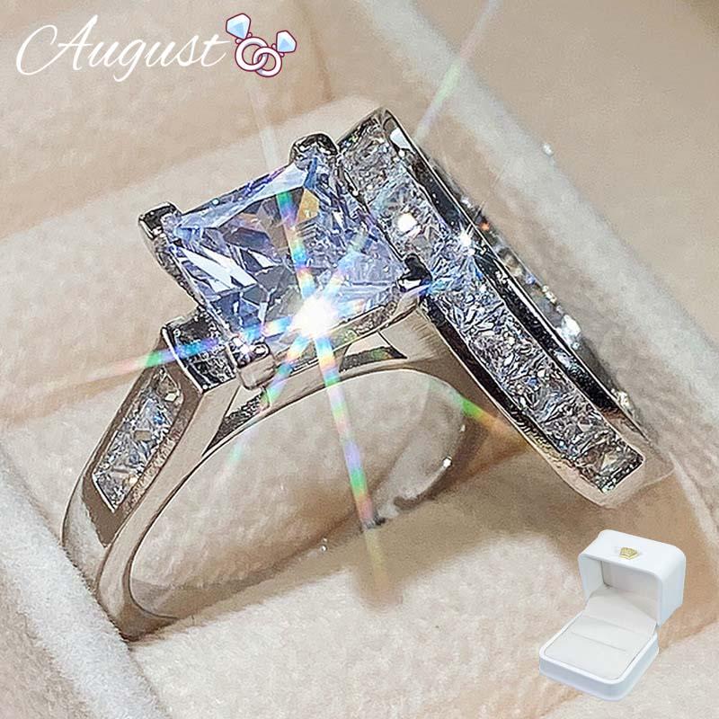 Women's 2-Piece Stackable Cubic Zirconia Solitaire 2-Part Engagement Ring, Artificial Gemstone Wedding Ring Set, Valentine's Day Love Gift with Exquisite Packaging, Sizes 5-12, Solitaire Engagement Ring, Two Part Engagement Ring