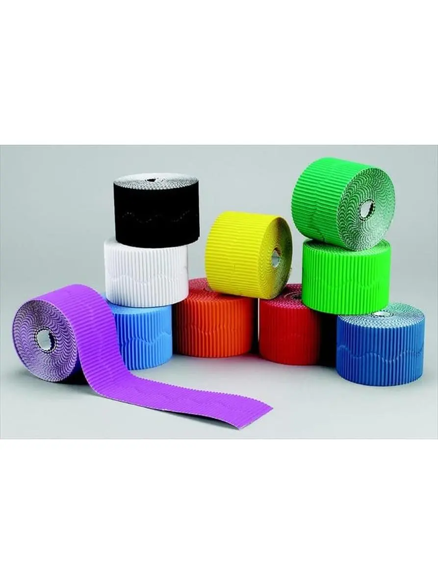 Bordette School Roll Assortment - 60-Pack, 2-1/4 in. x 50 ft. Rolls, for Classroom Bulletin Boards, Art and Craft Projects (Office Stationery Supplies)