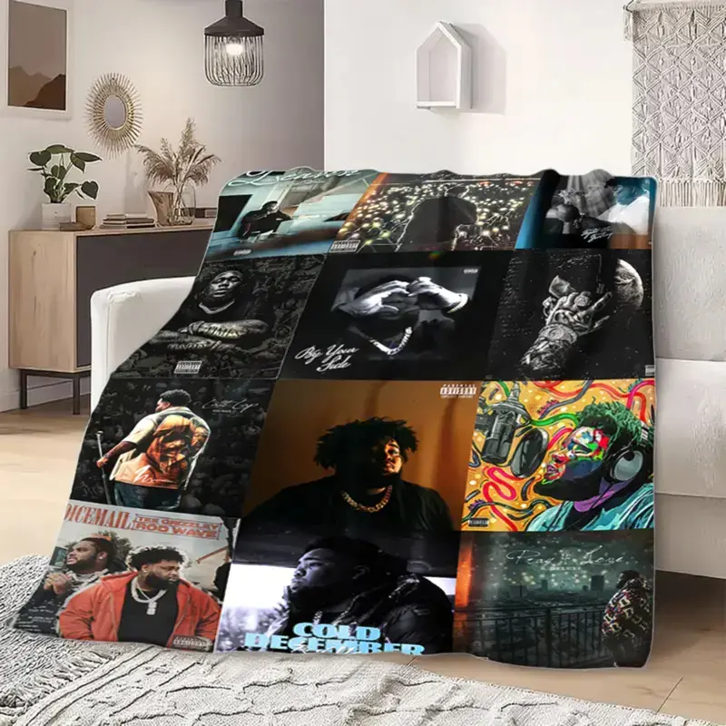 Soft Funny Throw Blanket Rod Wave Flannel American Blankets Lightweight Warm Blanket Plush Air Conditioned For Teen Couch Bed Sofa Living Room Chair