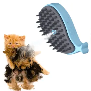 Steam Cat Brush, 3 in 1 Spray Cat Brush, Steam Cat Brush for Massage, Self-Cleaning Steam Cat Brush, Cat Grooming Brush for Removing Knots and Loose Hair