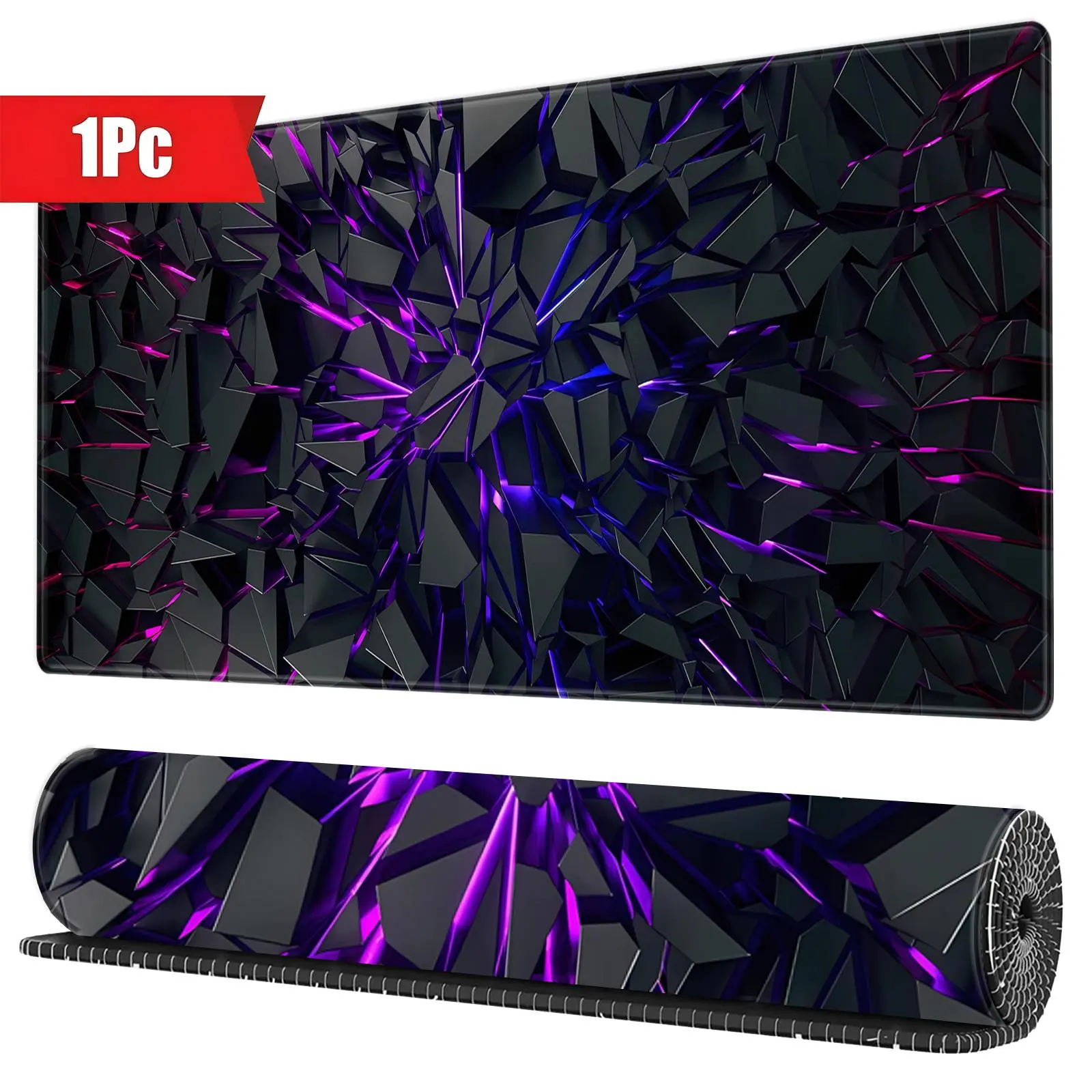XXL Gaming Mousepad Made for Gaming Large RGB Geometric Design, Non-Slip Base, Double Stitched Edges, Durable and Easy to Clean, Perfect for Gaming and Office, Desk Accessories, Computer Mouse Pad