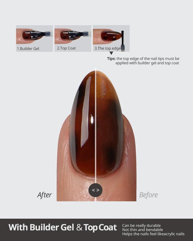 Press on Nails - 96pcs Tortoise Shell Collection Square or Almond or Coffin Stiletto and Oval Tips, Tortoise Shell Collection Soft Gel False Nail, Soak Off Acrylic Fake Nails Extensions