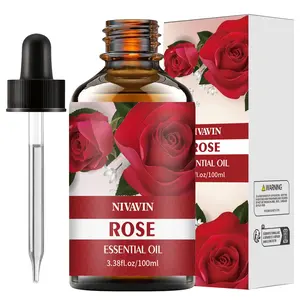 Nivanin Rose Essential Oil Set, Pure Essential Oils, 30ML/60ML/100ML Liquid Plant Extracts, Aromatherapy Diffusers, Skin & Hair Care Gift Idea