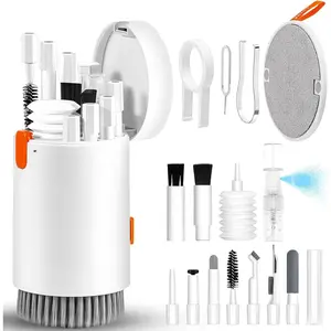 Laptop Phone Screen Cleaner Kit, Computer Keyboard Brush Cleaning Spray for  AirPods MacBook iPad, 20-in-1  Device Clean Tool for Camera Earbud  Screens (White)