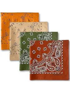 Premium Soft Cotton Bandanas Pack for Men and Women Paisley 22 x 22 inches