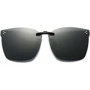 Polarized Clip On Sunglasses  UV protection Compact Fit Non-Flip Sunglasses Over Prescription Glasses