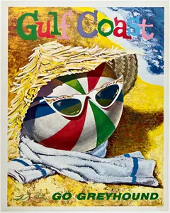 GULF COAST - GO GREYHOUND - Mini Poster