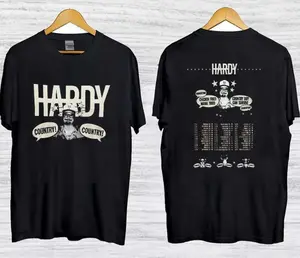 Hardy Tour Shirt, World Tour T-Shirt, The Country! Country! Tour Merchandise, Tour Merch, Retro Country Music Shirt Unisex Cotton Crewneck T-Shirt Menswear Womenswear Streetwear Top
