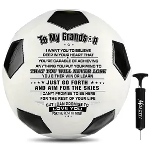Moactiv 1pc Soccer Ball With Grandpa /Grandma To Grandson - I Love You' Print For Gift (With Pump)