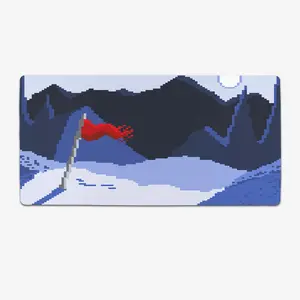 Snowy Pixel Mountaintop Extended Mousepad