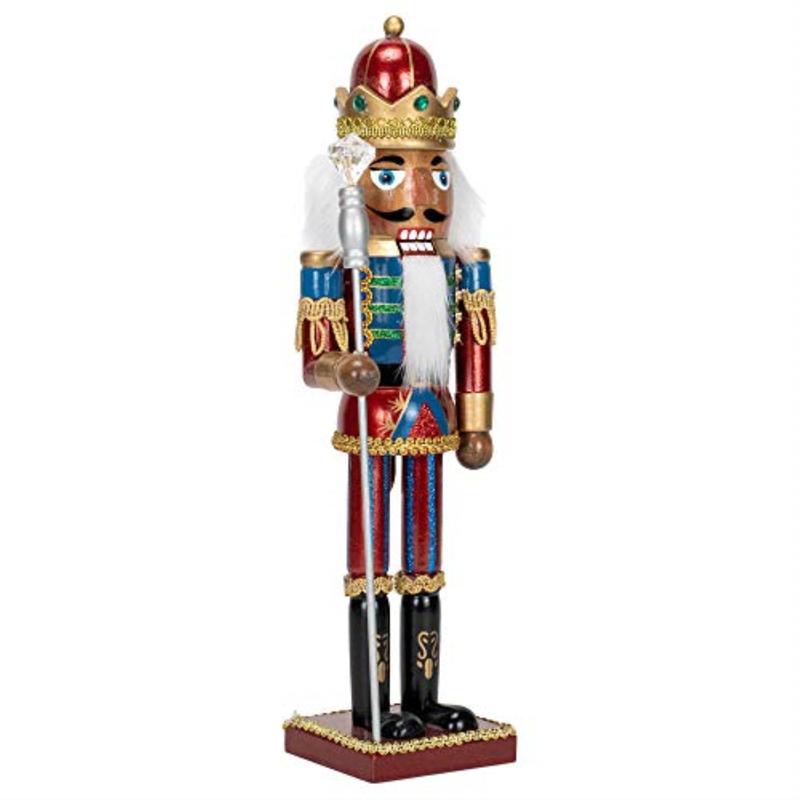 Kurt S. Adler Regal Black African American King with Crown Wooden Christmas Nutcracker 15 Inch
