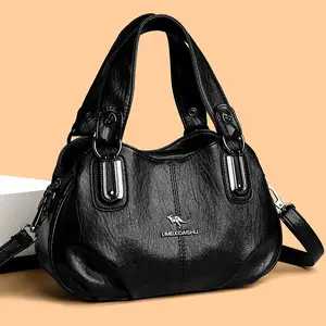 2026 New Women's Handbag Fashion Handbag Single Shoulder Crossbody Bag Brown Leather Zipper Closure