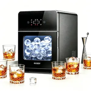 ecozy 2 Inch Clear Ice Ball Maker, 4 pcs in 40 Mins, 144 pcs/Day, Sphere Ice Machine with CrystalFlux Technology, Enhanced Insulation, Automatic Water Supply, Self-Cleaning, Automatic Ice Ball Maker for Whiskey & Bourbon tiktokshopspringglowup