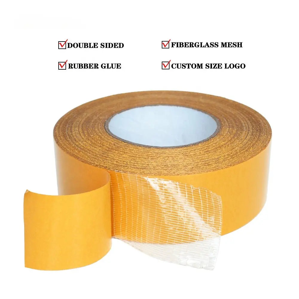 Super Double Sided Tape - Waterproof transparent adhesive tape with super strong adhesion and fiberglass mesh, suitable for walls and glass, ideal for fabrics, wood, metal, etc