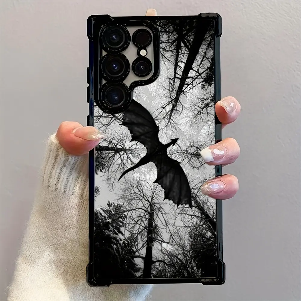 The Dragon Fourth Wing Phone Case Is Compatible with for samsung for Galaxy S25 S24 S23 S22 S21 FE Ultra Plus 4G 5G, Featuring a Transparent Soft Back Cover That Is Drop-Resistant Protective Personalized Casing, Animal, Accessories, Colorful, Resistance