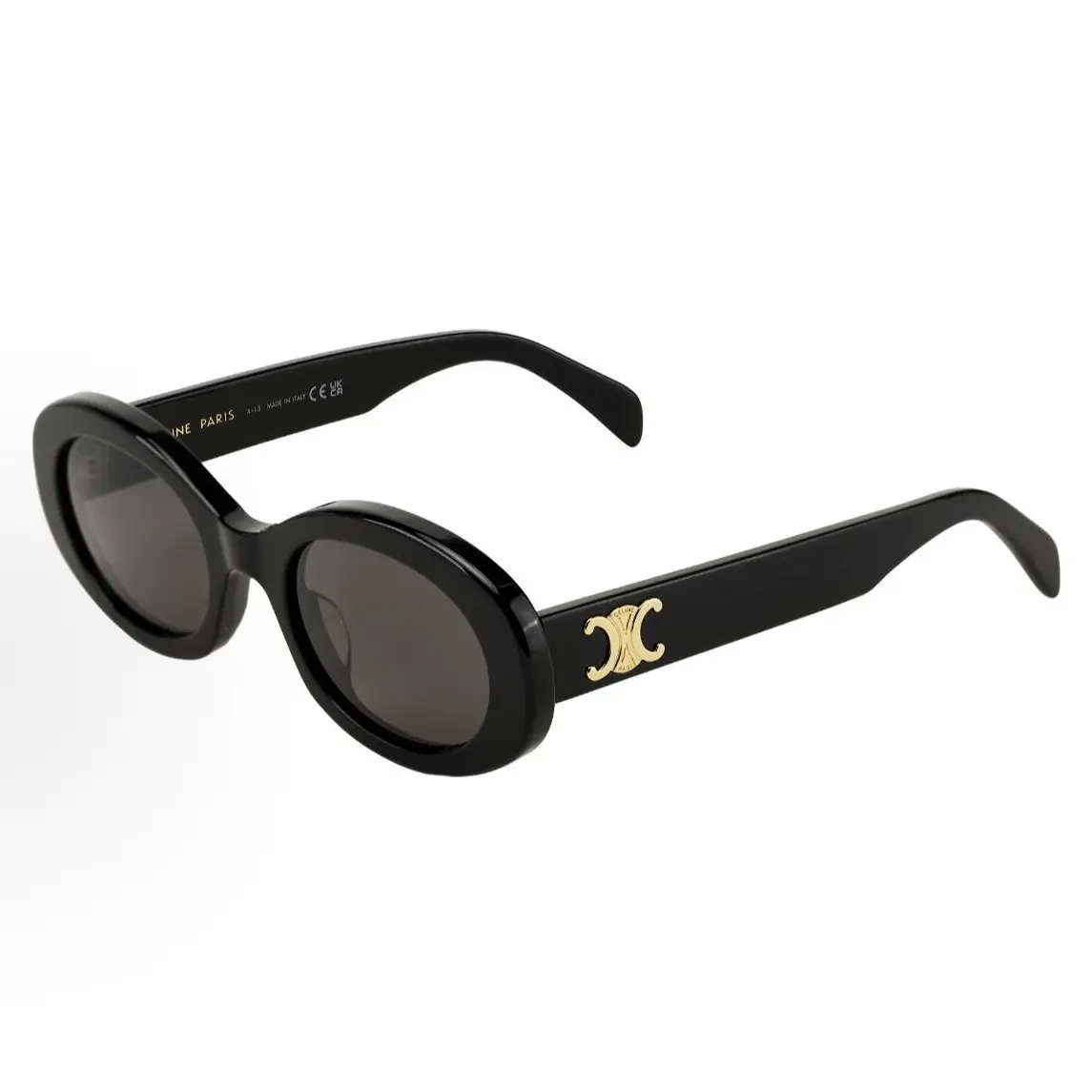 Pre-owned Brand New,Celine Black Triomphe Oval Sunglasses