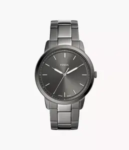 Fossil Minimalist Men's Three-Hand, Smoke Stainless Steel Watch