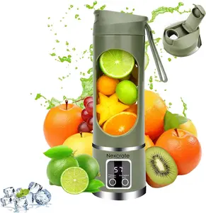 USB Portable Blender with Smart LED Display 3-Mode Digital Juicer Cup Leak-Proof Travel Smoothie Maker for Gym Back-to-School Baby Food Daily Nutrition