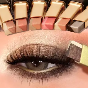 MooGlamor Smooth Two Color Eyeshadow Stick Set Long Lasting Makeup Waterproof Mate Highlighter Glossy EyeShadow Pencil Suitable For Beginners Cosmetic