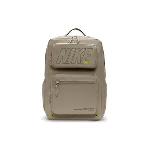Nike Utility Speed Logo Print Training Backpack with Air Cushion for Students, Unisex, Stone Color