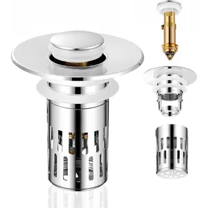 2PCS Bathroom Sink Drainage Filter, New Pop-up Sink Drainage Filter With Detachable Stainless Steel Filter Basket And Hair Catcher
