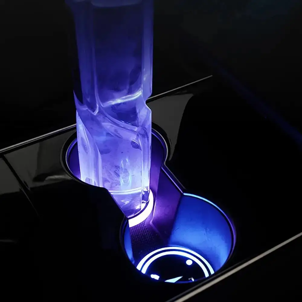 Car Cup Holder Light, RGB Color Changing Car Cup Holder Light with Charging Cable*1, Decorative Light for Car, Universal Car Accessories