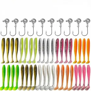 Soft Fishing Lures 50pcs Soft Plastic Lures for Bass Trout Walleye Crappie in Assorted Colors and Sizes