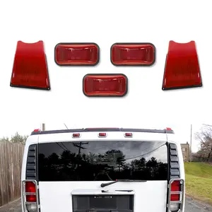 5pcs Red Lens Rear Top Roof Cab Marker Light Housing For Hummer H2 / SUT 2003 2004 2005 2006 2007 2008 2009,Replace OEM 25809312 16531442 15060525