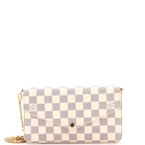 Pre-owned Louis Vuitton material Messenger Bags Felicie Pochette Damier by Rebag