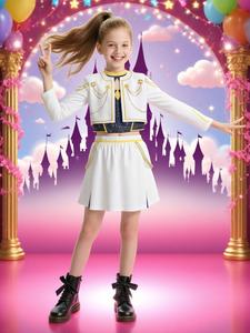 k-pop girls' halloween costume skirt set, zoey role play, teenage girls trendy cosplay clothing, all seasons fitted style