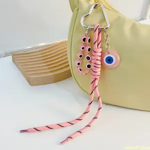 1pc Women's Key Ring, Keychain,  Creative Braided Beaded Evil Eye Pendant, Suitable for Bags, Key Holder, Couple's Charm
