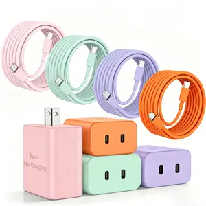 2-Port 45W Ultra-Fast Charging Type-C Charger, 1/2/3-Pack 45W USB-C Charger, compatible for Samsung Galaxy S26 Ultra/S26+/S25/S24 Ultra/S23+/S22/S20/Note10+/Tab S9 for fast charging, includes two 6-foot Type-C cables kit Cellphone Device