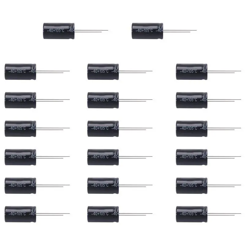 20-Pack Aluminum Electrolytic Capacitors, 1000 uF 50V, 13 x 25 mm, Replacement Electronic Components for Compatible Circuit Boards, DIY Prototyping, Power Supply Maintenance and Repair Projects