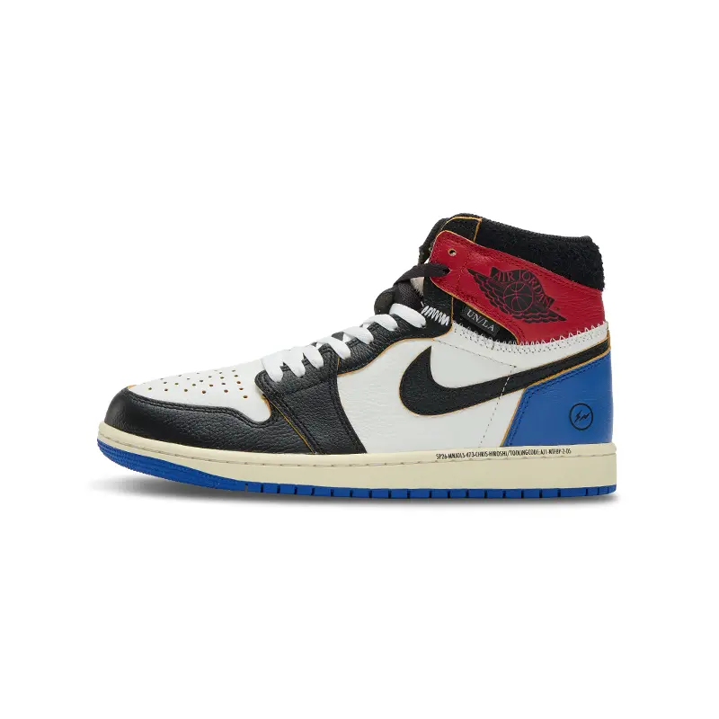 Men's Fragment Design x Union LA x Air Jordan 1 Retro High OG 'Varsity Red' High Top Street Style Sneaker - True to Size Casual Leather Sports Footwear