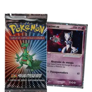 Pokémon Ruby & Saphire Spanish Booster Pack - 5 Collectible Game Cards - EX Rubi & Zafiro Edition - Energy Absorption Feature