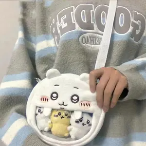 Chiikawa Plush Crossbody Bags Kawaii Hachiware Usagi Transparent Plushie Cartoon Handbag Cosmetic Bag Storage Bags Girls Gifts