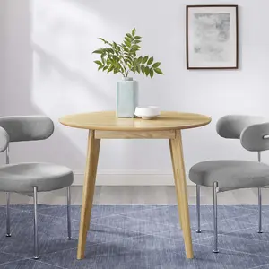 Modway Vision 35" Round Dining Table in Oak