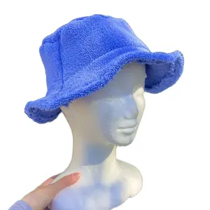 Handmade Reworked Terrycloth Bucket Hat- Periwinkle